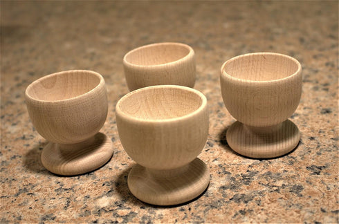 efo Wooden Egg Cups | Boiled Egg Holder | Easter Decor | Arts and Crafts DIY Unfinished Wood | Egg Cup Set of 4