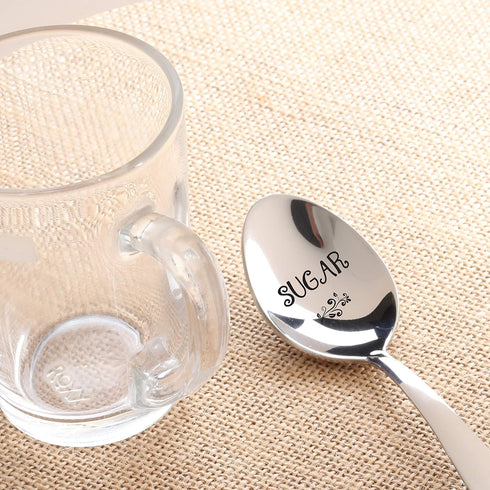 Gift for Best Friend | 7 Inch Sugar Engraved Stainless Steel Spoon for BFF, Valentine's, Wedding, Christmas