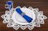 White European Lace and Antique Jacquard Fabric - Peacock Tail Lace Place mat, Doily, End Table Cover