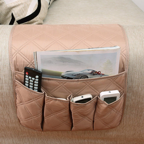 Waterproof Sofa Arm Caddy Tray Organizer Bag for Couch Chair, Tidy Storage Pocket for Remote, Phone, Snacks, Glasses
