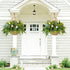 NSOPB Set 2 24 of Easter Artificial Hanging Plant Flower Baskets, Fake Planter Hanging with Pcs Cypress Leaves, Faux