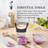 Mumulo Stainless Steel Onion Slicer for Onions, Tomatoes, Eggs, and Vegetables with Protective Cover (Black)