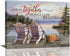 Fishing Wall Art, Farmhouse Lake Cabin Pictures Canvas Prints for Bathroom, Living Room, Bedroom 16"x12"