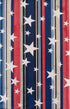 Elrene Home Fashions Patriotic Stars on Red, White, Blue and Black Wood Grain Stripes Vinyl Flannel Back Tablecloth,