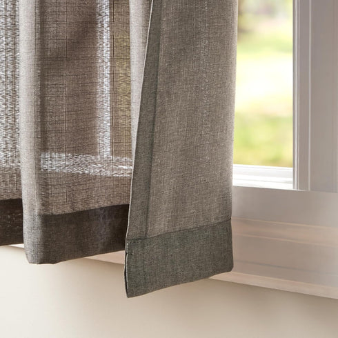 Exclusive Home Loha Linen Grommet Top Curtain Panel Pair, 54"x84", Black Pearl