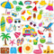 40PCS Reusable Jelly Stickers, Waterproof Summer Beach Window Cling Stickers for Toddlers,
