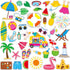 40PCS Reusable Jelly Stickers, Waterproof Summer Beach Window Cling Stickers for Toddlers,