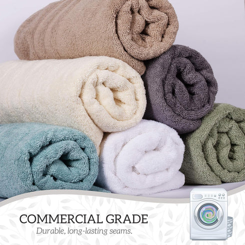 8 Set 100% GREEN LIFESTYLE Luxury Piece Cotton Towel - Soft Absorbent Bath Towels, Hand Towels & Washcloths