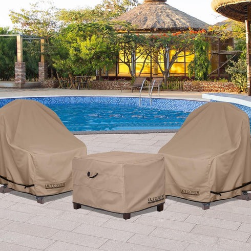 40L 20W 18H inch ULTCOVER Waterproof Patio Ottoman Cover Rectangular Outdoor Side Table Furniture Covers Size x x