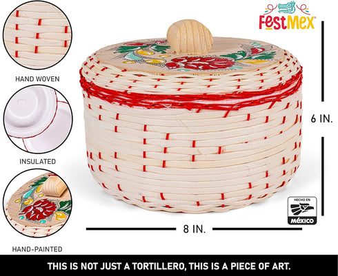 Genuine Mexican Handwoven Tortillero, Fiesta Tortilla Warmer, Holder, Keeper, Tortilleros Mexicanos Para Fiesta