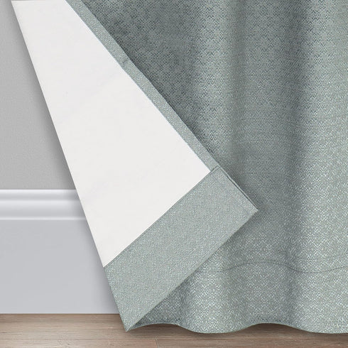 Eclipse Canova Modern Valance Rod Pocket Window Curtain, 42" x 21", River Blue for Kitchen or Bathroom