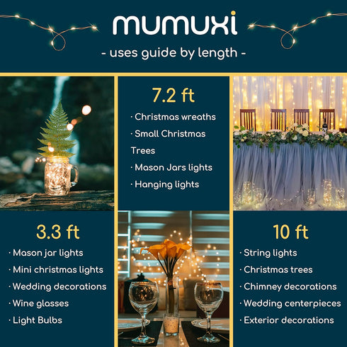 MUMUXI 24 Pack 7.2ft Fairy Lights Battery Operated String Lights, 20 Mini LEDs for Wedding Party Decorations