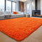 5x7 Area Rugs for Living Room, Orange Fluffy Shag Rug for Bedroom,