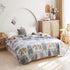 MEJU Summer 100% 2 80 90 Elephant Check Geometric Muslin Lightweight Blanket for Bed Sofa Couch, Combed Cotton Layer