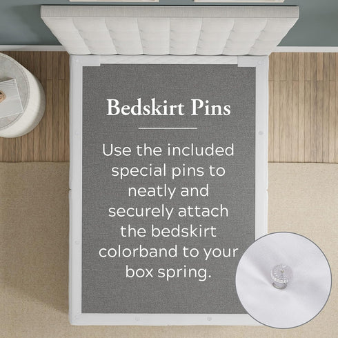 Bed Maker’s Never Lift Your Mattress Bed Skirt - Designed for Box Spring Beds, 14 Inch Drop Length, Full, Silver