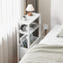 3 LET503WE Narrow Side Table with Charging Station Slim End Table Sofa with Magazine Rack, Bedside Table for Small