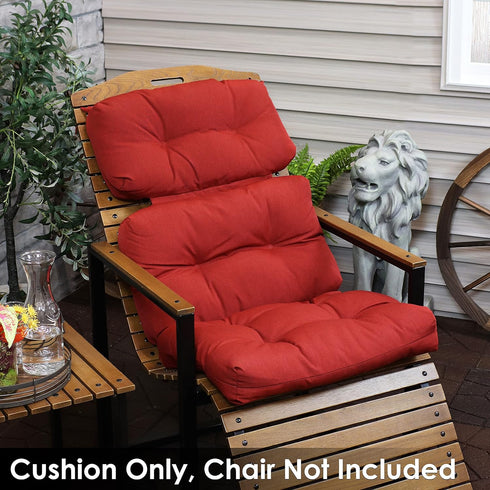 23 Inches 47 Inches 300 Sunnydaze Tufted High Back Chair Cushion - Wide x Long - D Olefin Fabric with Polyester Fill