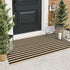 Black and Tan Outdoor Rug, 2x4.3 Striped Hand-Woven Entryway Mats, Reversible Layered Doormat