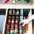 Spice Drawer Organizer - 3 Tier Kitchen Spice Rack Organizer for Drawer, Non-Skid Storage Tray