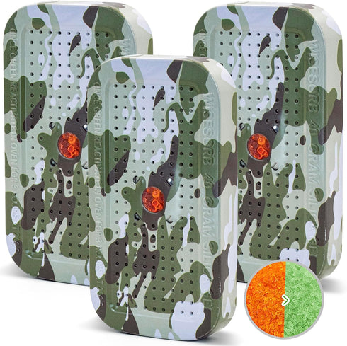 Wisesorb 40 Gram Gun Safe Dehumidifier, 3 Pack Camouflage Pattern Reusable Silica Gel Packets for Room, Bathroom,