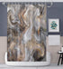 Marble Shower Curtain, Light Grey Brown Retro Style Paintbrush Colors, Waterproof Polyester Fabric (72x72 Inch)