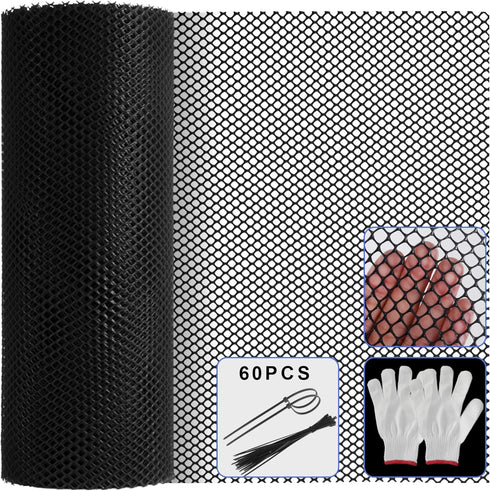 LIAQICHA 15.7 in x 39.3 FT Black Chicken Wire mesh,Comes with 60 Twist