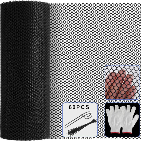 LIAQICHA 15.7 in x 39.3 FT Black Chicken Wire mesh,Comes with 60 Twist