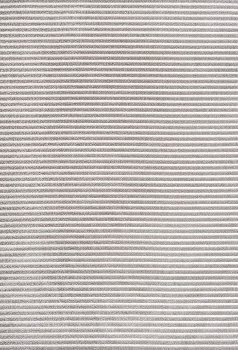 3x5, (SCN102D-3) JONATHAN Y Aarhus High-Low Striped Indoor/Outdoor Area Rug Gray/Ivory, Minimalist Geometric, Classic