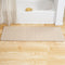 Oversized Bathroom Rug by Lavish Home - Memory Foam Bath Mat in Beige Textured Stripes, Extra Long Non-Slip Runner
