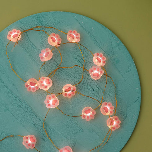 Christmas Fairy Lights Cat Paw String Lights - Cute Decorations for Cat Christmas Tree & Kids Bedroom