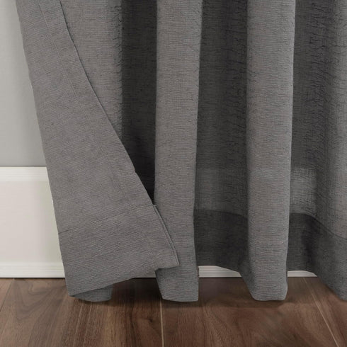 Clean Window Crushed Texture Anti-Dust Sheer Curtain Panel, 52" W x 63" L, Allergy/Pet Friendly, Gray