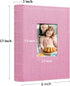 Vienrose Photo Album 4x6, 300 Photos Linen Frame Cover with Memo Areas, Large Capacity Slip-in Pictures Book, Pink