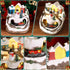 Musical Christmas Village Houses with LED Light & Rotating Train, Ornaments Centerpiece Decor with USB and Battery