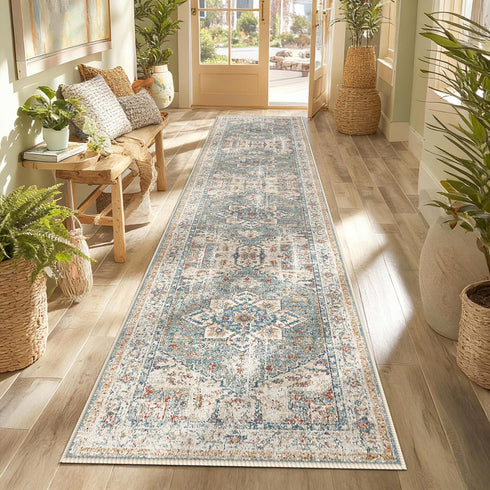 Enkor Runner Rugs for Hallway, 2x10 Washable Soft Boho Non Slip Floor
