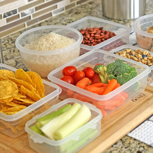 Southern Homewares 16-Piece Clip Lock Food Storage Container Set - Airtight, Microwave & Dishwasher Safe Kitchen Boxes
