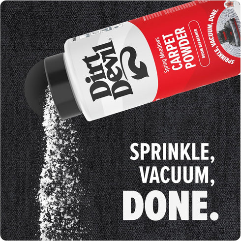 Dirt Devil 32 oz Carpet Powder, Room Refresher and Odor Eliminator, Spring Meadows Scent, Vacuum Cleaner Safe