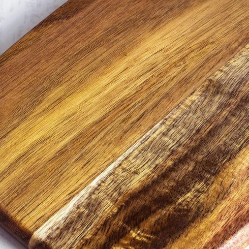 Rock & Branch Acacia Wood Serving Paddle, Wood Cutting Board with Handle for Kitchen