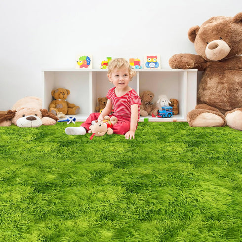 6x9 Green Tie-Dyed Rug for Living Room Fluffy Area Rug Mat Bedside Throw Rug for Bedroom Kids Room Boys Teens Nursery