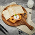 Acacia Wood Round Cutting Board with Handle - Versatile 16"x12" Wooden Charcuterie Board for Pizza, Bread, Cheese