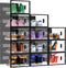 BALEINE 12 Pack Stackable Shoe Storage Boxes Fit Size 9, Thickened Clear