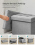 12.2 16.1 12.2 Inches, 286 lb ULSF102G02 SONGMICS Mazie Collection - Small Folding Storage Ottoman, Foot Rest Stool, x