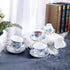 Set 6(5 oz), fanquare Floral Coffee Cups of Porcelain Cappuccino Cups with Saucers, Tea Cup for Birthday Wedding Party