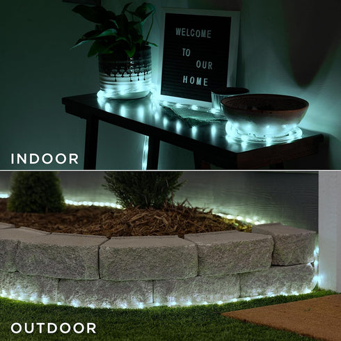 UltraPro LED Rope Lights, 25ft Classic Clear Rope, Cool White Light 5000K, Indoor/Outdoor Flexible Durable