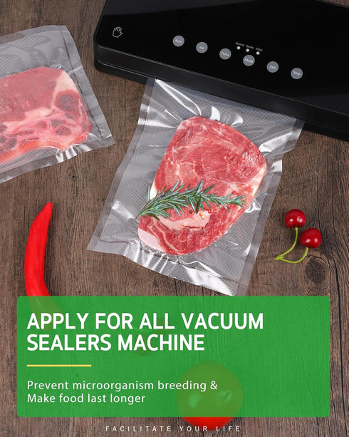 Syntus Vacuum Sealer Bags, 4 Pack: 2 Rolls 11" x 20' & 2 Rolls 8" x 20', BPA Free Food Storage Bags for Meal Prep