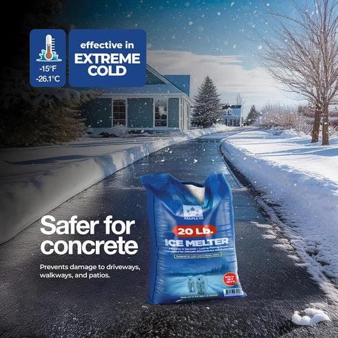 Maple99 -20 lb -15 Ice Melt Safer for Concrete Bag, Snow Salt Ice Melt, Salt for Snow and Ice Removal, Sidewalk Salt