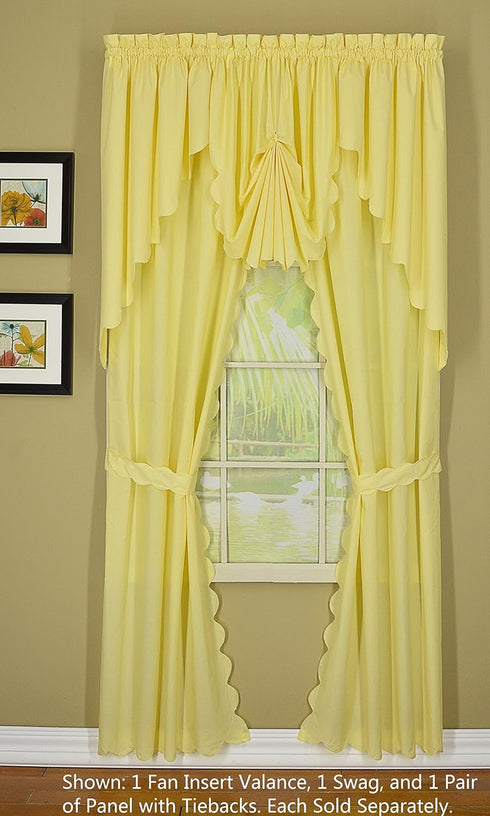 Today's Curtain Orleans Scallop Curtain, Buttercup 45" Panel Pair, 4-Piece Set, 60" W x 45" L
