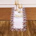 60 inches 16x60) White Dark Red Jacquard Lace Table Runner Long, Claret Dresser Scarf Table Topper for Christmas