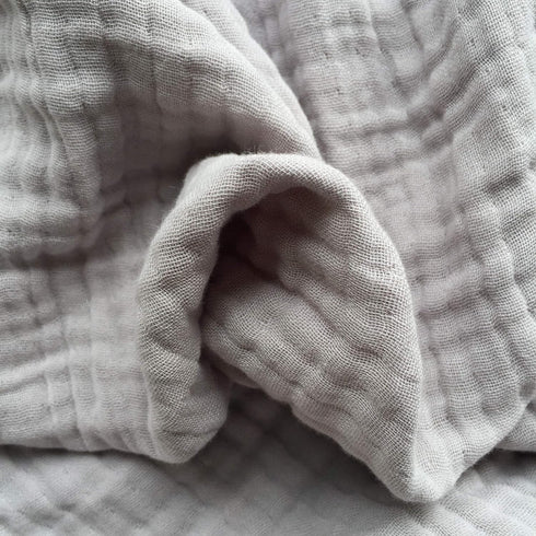 KyraHome 100% Organic 90"x104" King Cotton Blanket, Plant Dyed, Lightweight Gauze Muslin for Summer, Light Grey