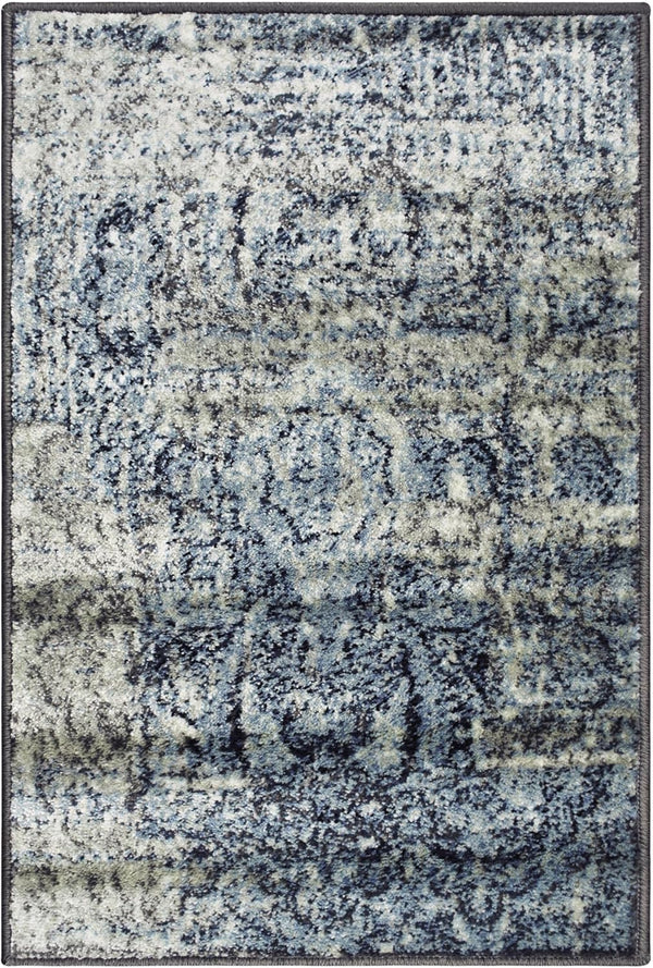 SUPERIOR Indoor Area Rug, 2ft x 3ft, Soft Vintage Floor Decor, Moroccan Aesthetic, Blue-beige.