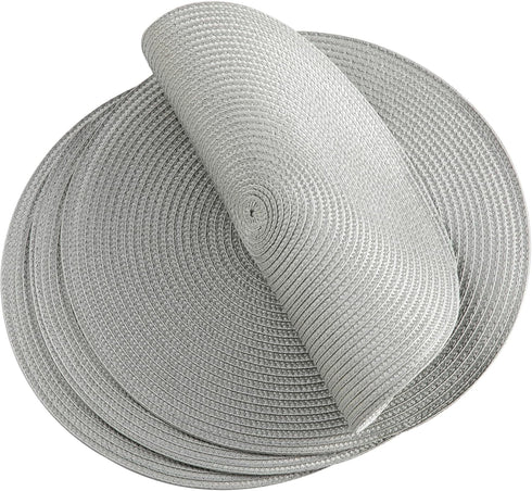 Round Placemats, Classic Woven Heat Resistant Place Mats, Diameter 13.5 inch for Kitchen Table Set of 6